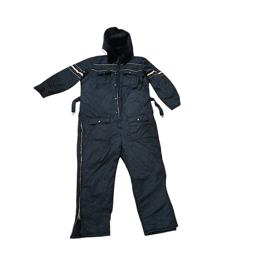 Vintage Sears Snow Suit Work Leisure 6'4" 6'6" Big Men Sz 64 Lined Detach Hood